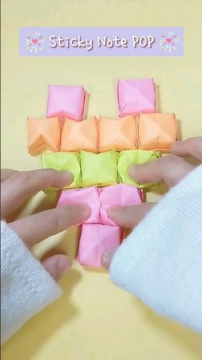 ✨Crafting Fun When Bored:🎈Sticky Note Pop It Origami DIY #shorts #origami #fidget #craft #popit