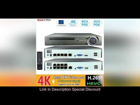 4K 4CH 8CH POE NVR For 8MP 5MP 4MP IP Security Camera CCTV System Audio 4K Input Output Surveillance