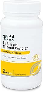 Klaire Labs SFI Health LDA Trace Mineral Complex - 11 Essential Trace Elements with TRAACS Chelated Minerals, Hypoallergenic & No Iron (30 Vegetarian Capsules)
