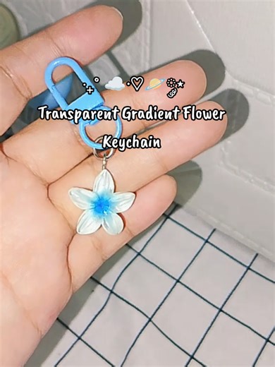Transparent Gradient Flower Keychain for Bags
