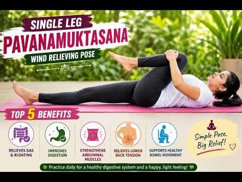 👉 Do This Yoga Pose for Gas & Bloating! | Pavanamuktasana 🧘‍♀️