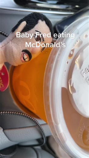 Baby fred eating #mcdonalds