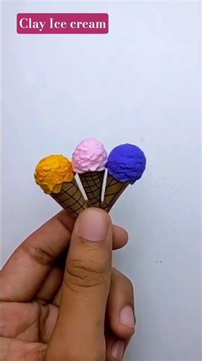 How to make a polymer clay ice cream cone #shorts #clayart