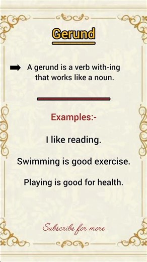 "Gerund" English grammar#englishgrammar #english