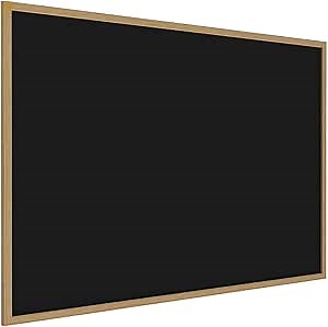 Ghent Bulletin Board, Recycled Rubber,Oak Finish Wood Frame, 36" x 46.5", Black (WTR34-BK) - Made in USA