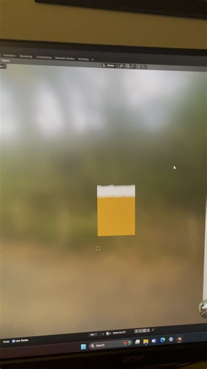 Beeliquid created using shader nodes that behaves like and actual fluid