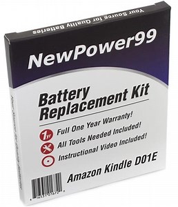 Amazon Kindle Fire - D01E Battery Replacement Kit with Tools, Video Instructions and Extended Life Battery