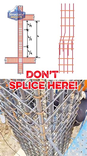 One of the most common construction mistakes : wrong column splice location #structuralengineering #civilengineering #concretedesign #constructiontips #RebarDetailing | Structural Insights PH