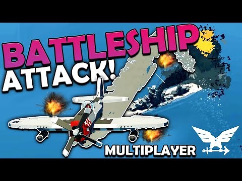 TWO WW2 PLANES ATTACK BATTLESHIP & CONVOY Ship In Multiplayer Stromworks!