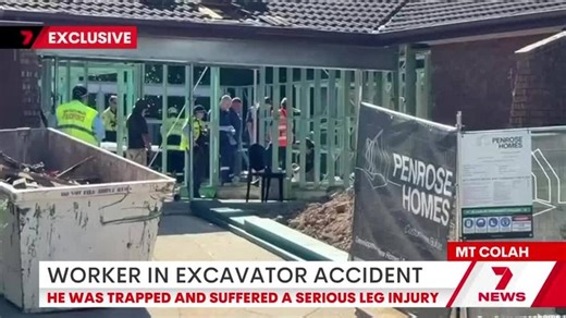 Worker trapped under excavator at Mount Colah