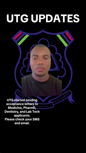 UTG started sending acceptance letters to Medicine, PharmD, Dentistry, and Lab Tech applicants. Please check sms or email.