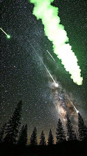 Perseid Meteor Shower | Deep Space Night Sky & Bright Fireball Trails