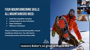 What are four fundamental mountaineering skills all mountaineers need? Expert guides Dallas Glass and Kat Schaumburg discuss just that and more on our latest webinar episode. Each of these skills are covered in depth on our Mt Baker Alpine Academy. In fact, that is why we offer this Alpine Academy: to teach these fundamental skills to aspiring climbers for the first time or as a refresher course for those looking to master them. These climbers may be looking to climb the world’s biggest and best