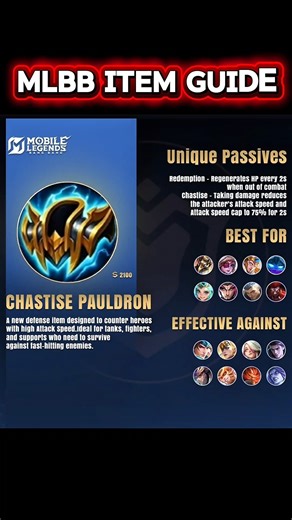 NEW ITEM ALERT 🚨 CHASTISE PAULDRON Explained | Best Anti Attack Speed Item | MLBB