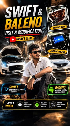 Swift & Baleno FULL Modification 😱 | Android + Projector Install #shorts #caraccessories #automobile
