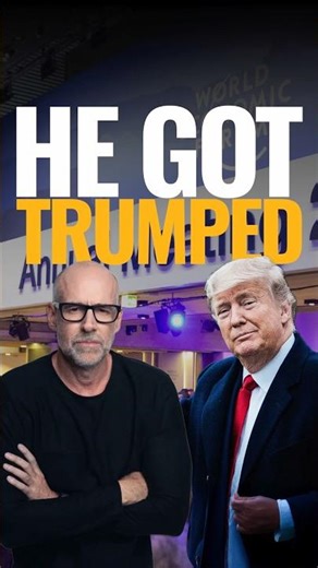 Professor Scott Galloway walks in to a Davos speaking event to chat while President Trump speaks.