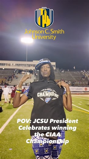 Johnson C. Smith University | #JCSU @presidentkinloch Celebrates winning the #CIAA 2025 Football Championship! #neweraofexcellence | Instagram