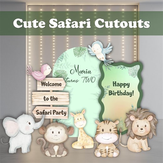 Safari Animals Cutouts, Jungle Animals Props, Centerpieces, Baby Shower, Wild One - Etsy