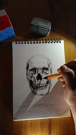 ​Drawing a Human Skull - Step by Step 🎨 #Drawing #Sketch