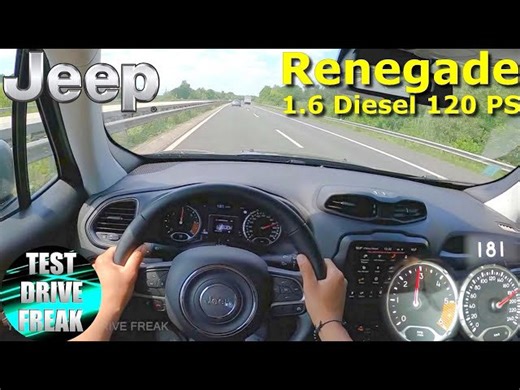 2020 Jeep Renegade Limited 1.6 MultiJet 120 PS top speed autobahn drive POV