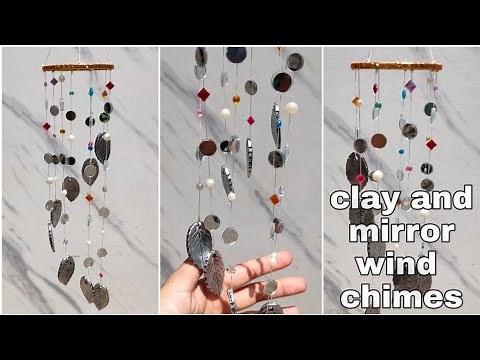 How to make wind chimes from clay and mirror. DIY wind chimes out of clay.