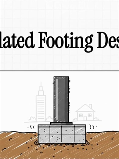 Isolated_Footing_Design The Video describes the structural design of isolated footings, focusing on soil pressure distribution under axial loads and moments. They explain how eccentricity affects pressure shapes and provide practical examples for calculating footing area and performing punching and shear checks.