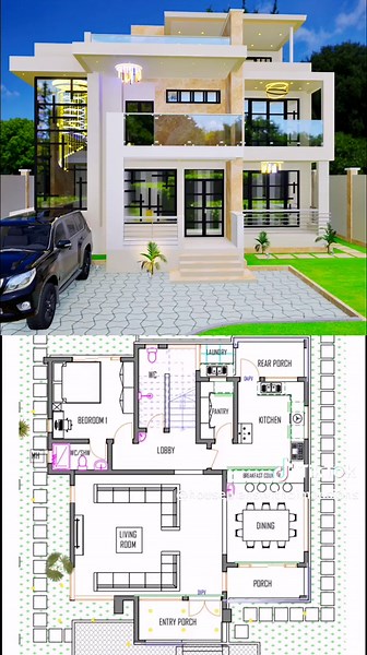 4 Bedroom Mansion Ground Floor Layout | Unique House Design