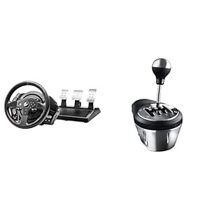 Thrustmaster T300 GT + TH8A Shifter Bundle - T300 GT Racing Wheel with pedals & Thrustmaster TH8A Gear Shifter (Compatible PS5,PS4,PC)