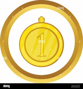 Gold first place medal vector icon Stock Vector Image & Art - Alamy