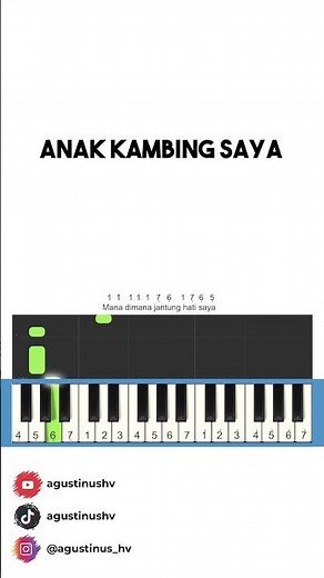Lagu Anak Anak | Anak Kambing Saya | Mana Dimana Anak Kambing Saya | Not Pianika Tutorial