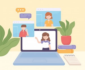 Premium Vector | People video conference