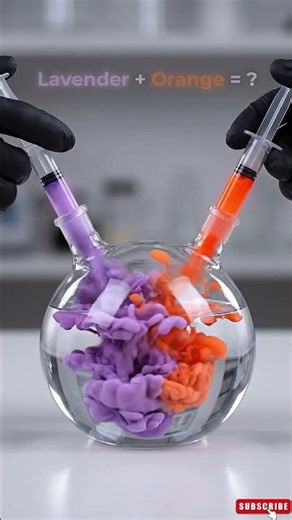 Lavender + Orange Mixing Underwater… The Result is Stunning ✨ #colormixing #asmr #drink #relaxing