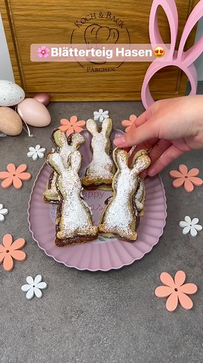 275K views · 3K reactions | Schnelle & einfache Blätterteig Hasen | Kochbackpaerchen | Facebook