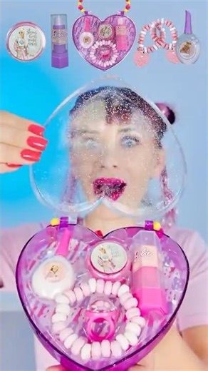 ASMR Barbie Candy Box Pink Candy #mukbang #barbie