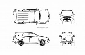 Toyota Land Cruiser Prado - Free CAD Drawings