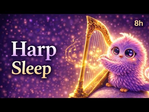 Harp Sleep Music 🌙 Fall Asleep Fast • 8 Hours Deep Sleep Music