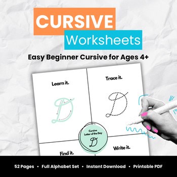 Cursive Worksheets for Preschool & Kindergarten | Letter of the Day Alphabet