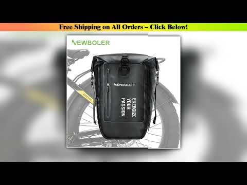 NEWBOLER Bike Pannier Bag 27L Large Capacity Waterproof Rear Rack Black Travel Bicycle Bag