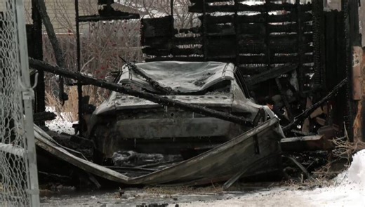 Saskatoon garage fire causes power pole to fall