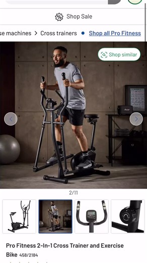 ThriftTOYS & MORE on Instagram: "Turn up the level on your fitness routine. This heavy-duty Pro Fitness 2-in-1 cross trainer and exercise bike is your new home gym buddy. With its magnetic resistance and 8 adjustable tension levels, you'll get a smooth workout that's just for you. The 3kg flywheel and 14.5 stride length make your moves feel effortless, so you can focus on crushing your goals. Keep tabs on your heart rate with built-in hand grip sensors. Done for the day? No sweat – handy wheels 