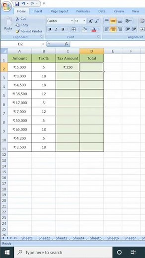 How to Calculate Tax in Excel | Easy Formula #excel #exceltricks