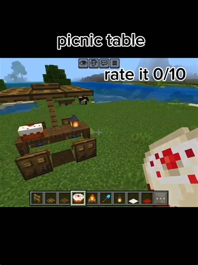 Minecraft picnic table build #minecraft #shots #minecraftbuild #viral #populer