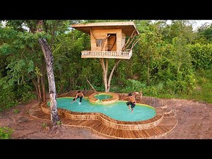 Build a Private Bamboo Swimming Pool Design Under Tree House