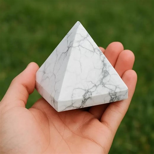 Natural Howlite Pyramid Certified Crystal Healing Stone Meditation Spiritual Decor Handmade - Etsy