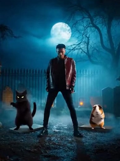 Thriller Dance… but it’s a Black Cat & Guinea Pig 🐾🌙 #HalloweenVibes What happens when a spooky graveyard, a full moon, thick fog, a black cat with glowing green eyes, and a dancing guinea pig recreate a legendary thriller dance? 🐾🌕 This Halloween dance parody is giving spooky vibes, nostalgic energy, and viral animal chaos all in one. If you love Halloween aesthetic, black cats, guinea pigs, funny animal videos, and iconic dance recreations… this one’s for YOU. Follow for daily viral animal
