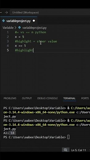 = vs == in Python 🤯 | Beginner Mistake Explained #programming