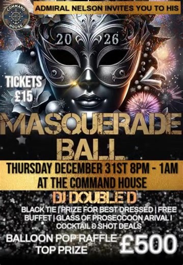 ✨ New Year’s Eve Masquerade Ball at The Command House! ✨ Ring in...