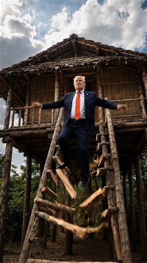 Trump vs The Wooden Ladder 🪜😂 #trending #funny #comedy