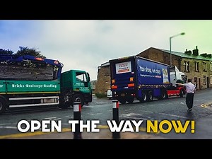 UNBELIEVABLE UK LORRY DRIVERS | Maneuver fail, Truck stuck in narrow street, Hit the bridge! #6