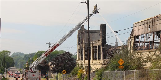 Crews contain large structure fire near Cooper St in Jackson, road remains closed